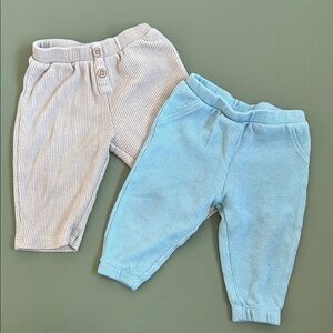 Kids Beige and Blue Bottoms